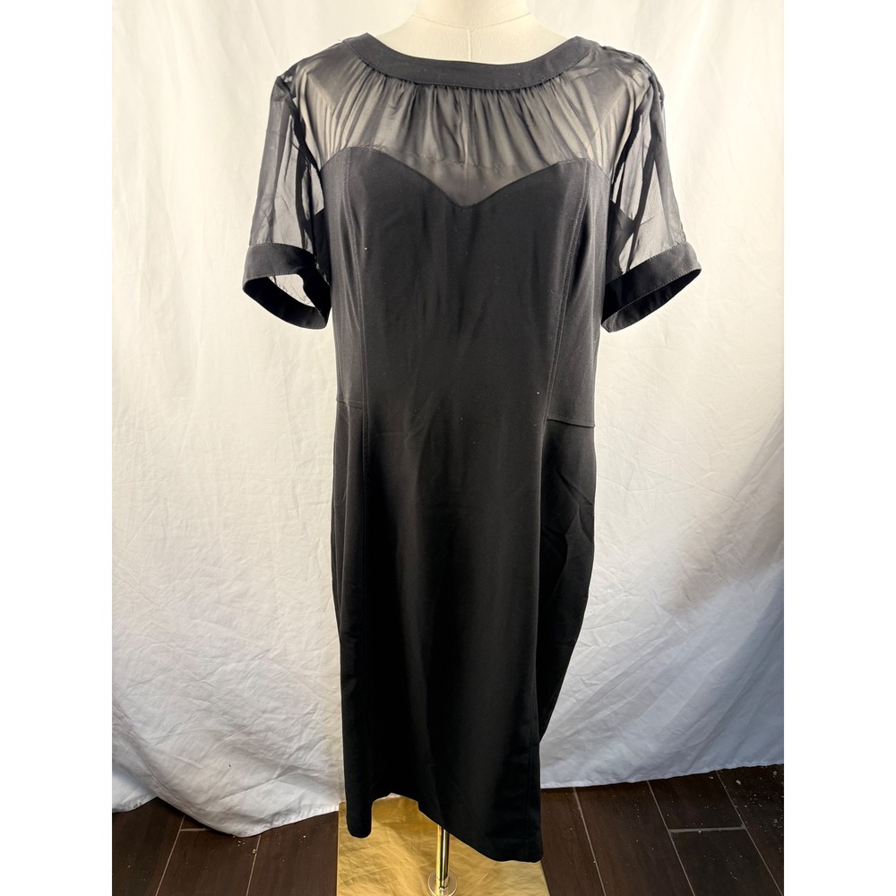 Label‎ by 5 Twelve Black Sheer Cocktail Dress Size 14 Classic Retro Whimsigoth